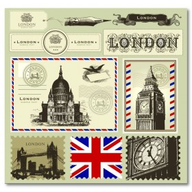 Αφίσα (Λονδίνο, σημαία, γράμμα, θέα, αρχιτεκτονική)